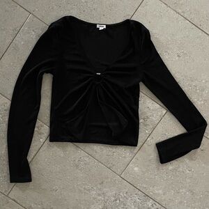Garage black long sleeve shimmer top